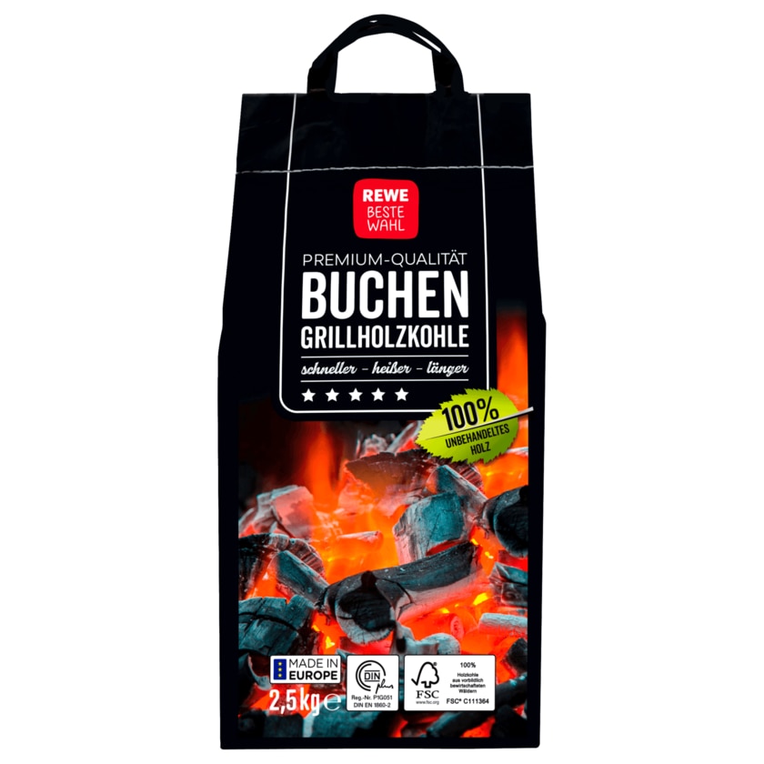 REWE Beste Wahl Buchen Grillholzkohle 2,5kg